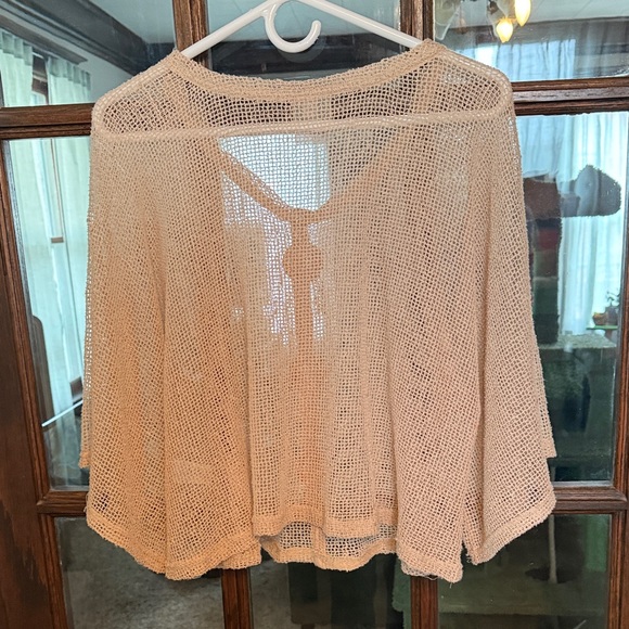 Noelle Beige Open-Knit‎ Cardigan with Wooden Buttons - Picture 5 of 5